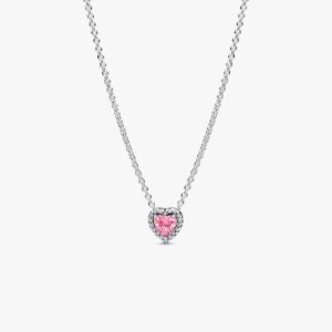Pink Elevated Heart Necklace